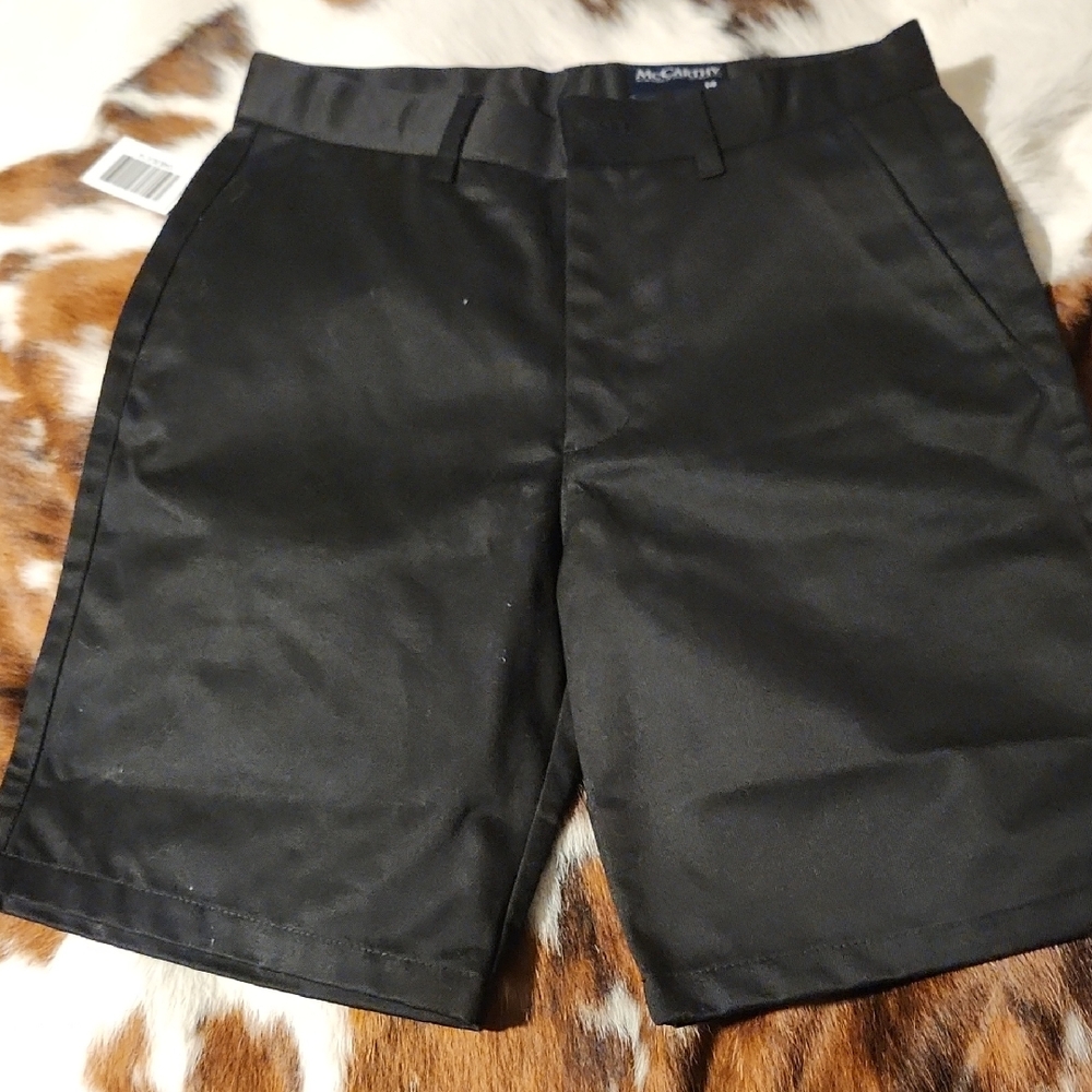 McCarthy Black Youth Flat Front Shorts Sz 14